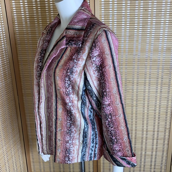 🔷Bantry Bay By Tina Camato Brocade Multicolor Open Front Balzer Lightweight - Picture 4 of 6